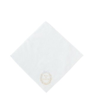Maison de FLEUR リボンフレーム刺繍タオルハンカチ Sax