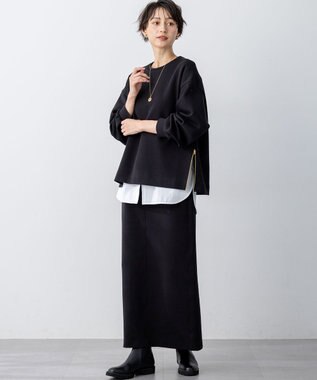 23区 L 【GLOW10月号掲載/洗える】ナチュラルコットンベアコンビ カットソー ホワイト系