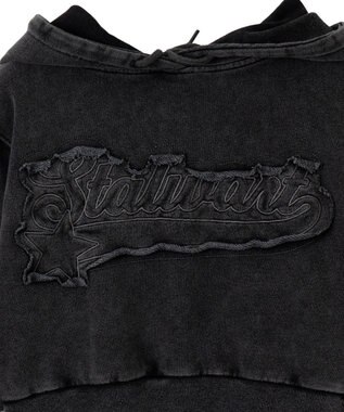 WEGO ロゴアシッドウォッシュパーカー スミクロ