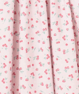 ANY KIDS 【洗濯機可能】オンオフショルダーワンピース ピンク×フルーツ