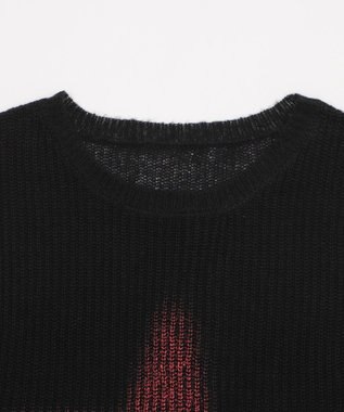 WEGO モヘアタッチスターBIGニット ブラック