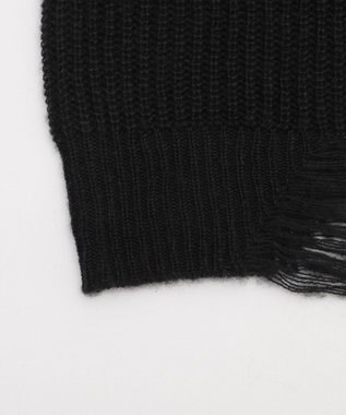 WEGO モヘアタッチスターBIGニット ブラック