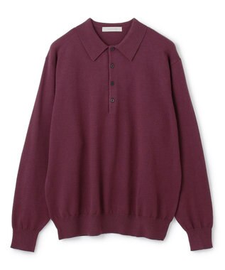 UNFILO MENS ライトウォーム ニットポロ ボルドー