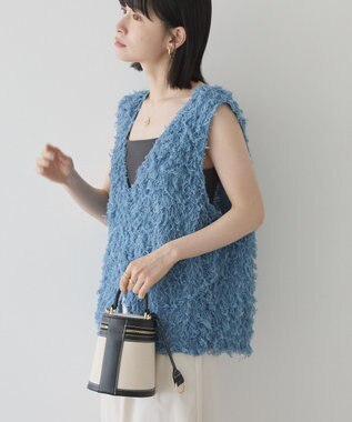 AMERICAN HOLIC 【前後2WAY】フリンジベスト Blue