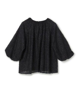 UNFILO エアリーヤーン ギャザーブラウス ネイビー