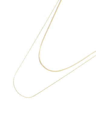 YECCA VECCA ステンレス2連チェーンネックレス Gold