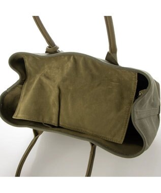 UNBILLION cachecache パーテーションキャンバストートバッグL カーキカーキ