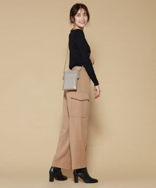 LA BAGAGERIE ミニ財布付き サイドノットショルダー グレージュ