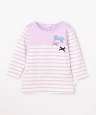 組曲 KIDS 【80-100㎝】 リボンボーダー Tシャツ