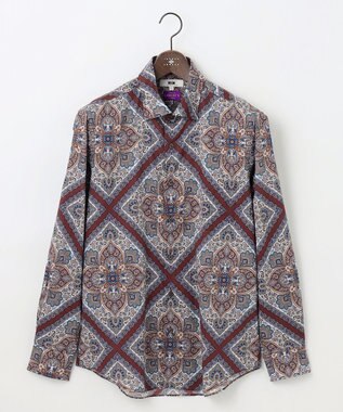 JOSEPH ABBOUD 【キングサイズ・英国リバティ社・纏うアート・柄で魅せる】リバティプリント シャツ　25AW ダークブラウン系6