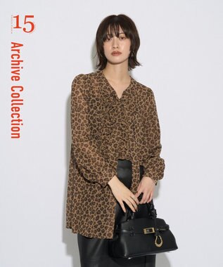 YECCA VECCA 【archive】フリルボウタイブラウス Leopard