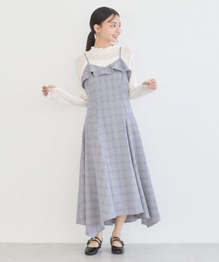 earth music&ecology フリルキャミワンピース Blue Gray