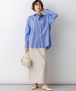 23区 【先行予約】CANCLINI シャーティング ルーズフィットシャツ ブルー系