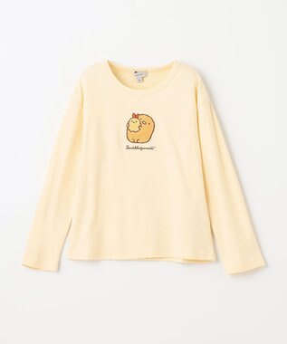ANY KIDS 【すみっコぐらし】サガラ刺繍 長袖 Tシャツ クリーム×とんかつ