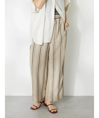 CRAFT STANDARD BOUTIQUE リネンレーヨンストライプイージーパンツ Stripe Beige