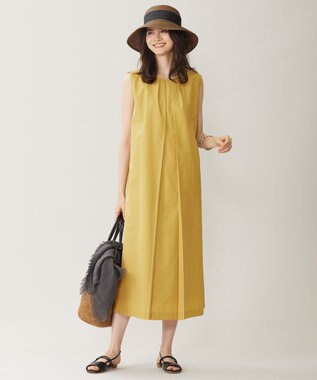 自由区 S 【WEB限定カラーあり・洗える】タッサーポプリンノースリーブ ワンピース ピスタチオ