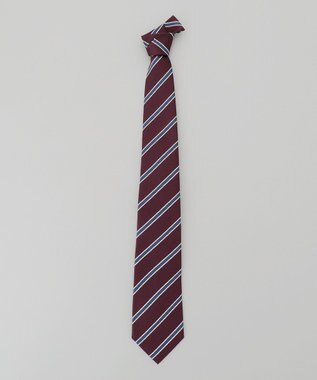 GOTAIRIKU リクルートにも【日本製】シルク ネクタイ_レジメンタル ワイン系1