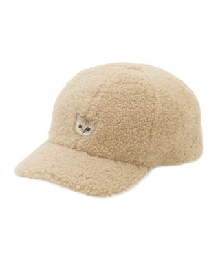 MOONBAT PAUL & JOE ACCESSOIRES ネコワッペン付ボアキャップ