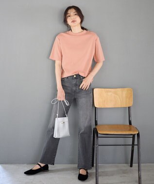 ANY 【洗濯機可/ウエストゴム/ストレッチ】ストレートデニムパンツ グレー