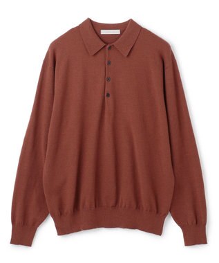 UNFILO MENS ライトウォーム ニットポロ ブラウン