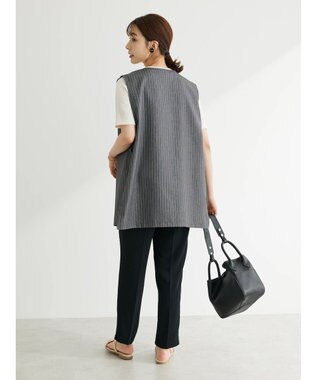 Green Parks アソート柄薄手ベスト Stripe Gray