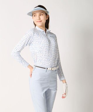 FILA GOLF／marie claire 【marie claire SPORT】 ハーフZIP長袖シャツ ラベンダー