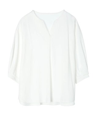 Green Parks ＢＰスキッパー七分袖カットプルオーバー Off White