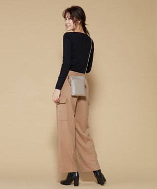 LA BAGAGERIE ミニ財布付き サイドノットショルダー グレージュ