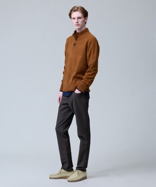 J.PRESS MEN 【カシミア100%使用】カシミヤリブモックネック ニット ブラウン系
