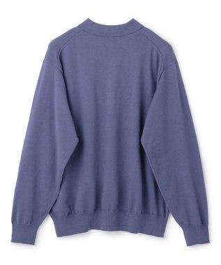 UNFILO MENS ライトウォーム ニットポロ ダスティブルー