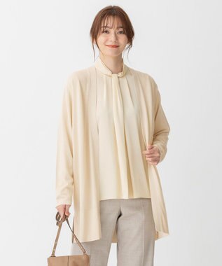 自由区 L 【洗える】CARIAGGI スーパーエクストラファインメリノ ニットカーディガン ベージュ系