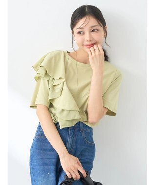 earth music&ecology アシメフリルプルオーバー