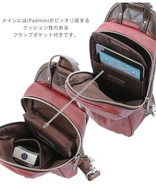 UNBILLION Otias アンティーク仕上げタイプ合皮ボディバッグS レッド