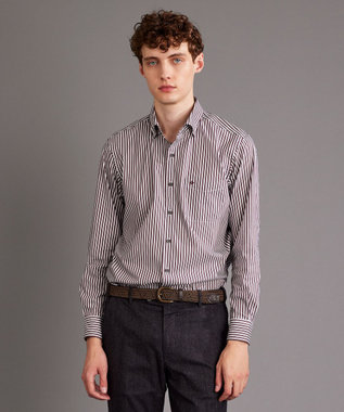 JOSEPH ABBOUD スト レッチストライプシャツ ワイン系1