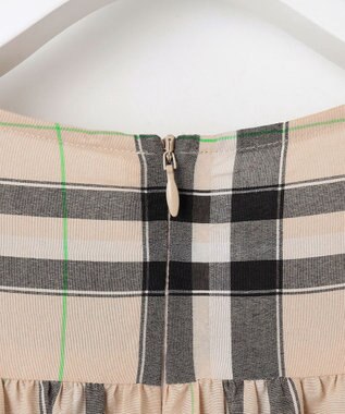 自由区 【カタログ掲載・洗える】シアーブライトチェック ワンピース ベージュ