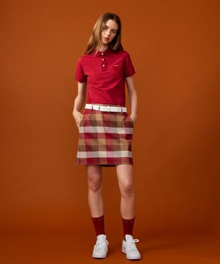 23区GOLF 【WOMEN】【吸水速乾・UVケア】カノコ 半袖ポロシャツ ワイン系
