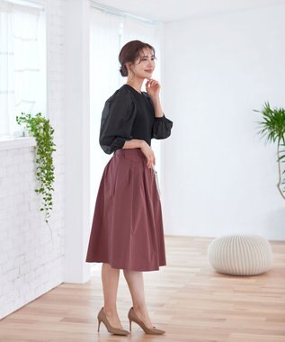 Tiaclasse フラップポケットタックフレアスカート ピンク