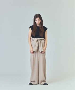 GRACE CONTINENTAL バックサテンオールインワン ベージュ