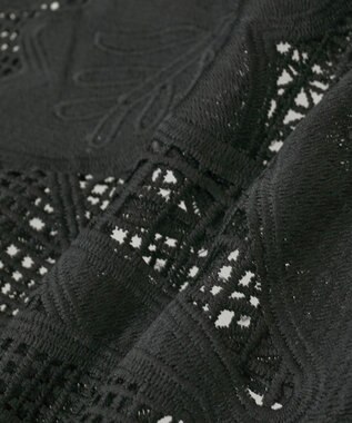 Green Parks ・ＥＬＥＮＣＡＲＥ　ＤＵＥ　レーシーカーディガン Black