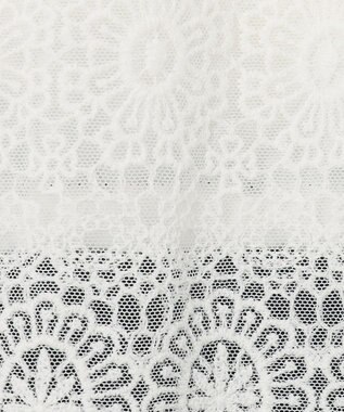 ANY SIS 【洗える】レースコンビバックサテン ワンピース ネイビー