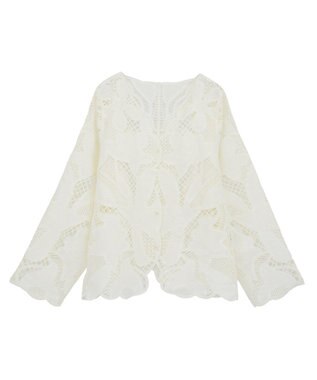 Green Parks ・ＥＬＥＮＣＡＲＥ　ＤＵＥ　レーシーカーディガン Ivory