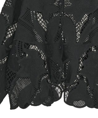 Green Parks ・ＥＬＥＮＣＡＲＥ　ＤＵＥ　レーシーカーディガン Black