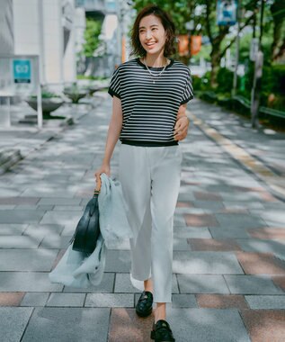 UNFILO スゴ機能 コンパクトニットT ブラック×オフ