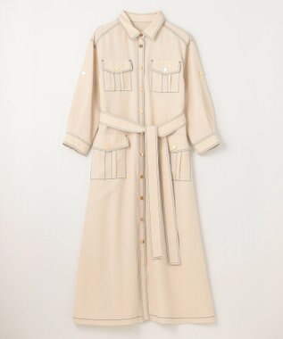 GRACE CONTINENTAL 配色ステッチワークシャツワンピース キナリ