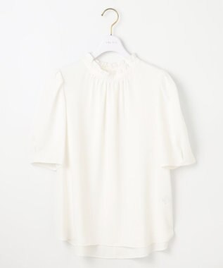 ANY SIS S 【洗える】フリルネックスタンド ブラウス オフ