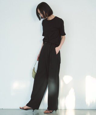 UNFILO テレコ ハーフスリーブTシャツ ブラック