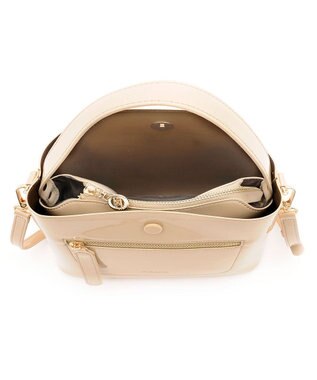 MioFIRANO スクエアエナメルハンドバッグ 2WAY　FIRANO フィラノ BEIGE