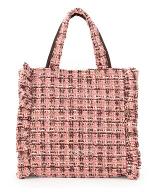 TOCCA 【美人百花掲載】【一部カラー撥水】TRIM WAVES MINITOTE ミニトートバッグ ピンクツイード