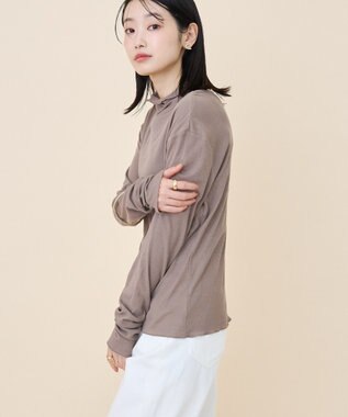 AMERICAN HOLIC シアーハイネックインナー Gray Beige