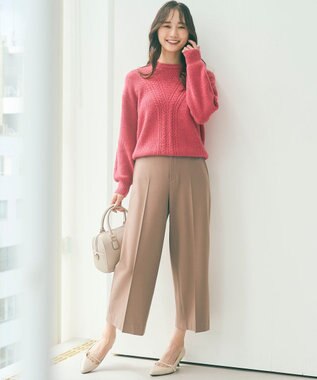 ANY SIS 【保温効果/ストレッチ】シリーズ累計13万枚突破！ビューティサーモ ワイドパンツ キャメル